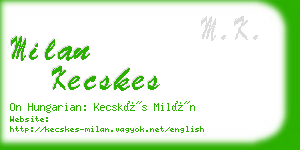 milan kecskes business card